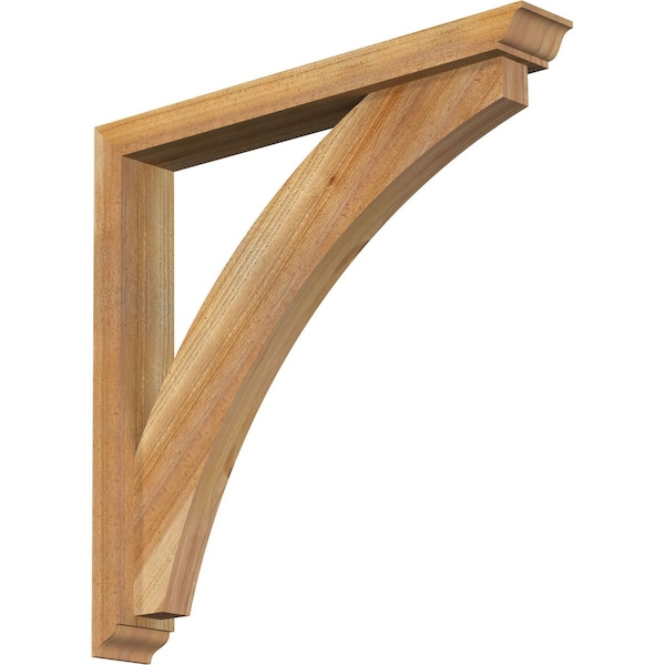 Ekena Millwork Thorton Traditional Rough Sawn Bracket w/ Offset Brace, Western Red Cedar, 4"W x 28"D x 28"H BKT0402X28X28THR01RWR - main